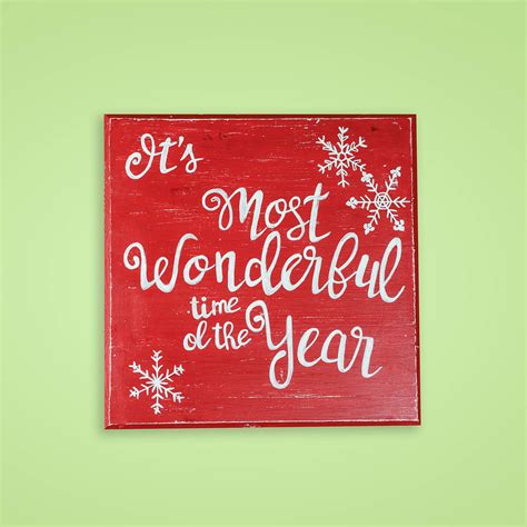 Buy Hand-Painted "It'S The Most Wonderful Time Of The Year" Wooden Wall ...