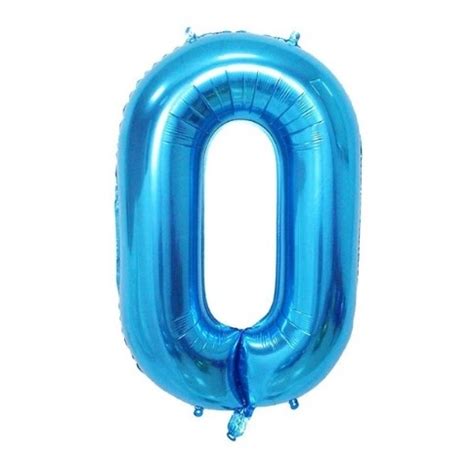 Blue foil number 0 balloon balloons vancouver JC Balloon Studio