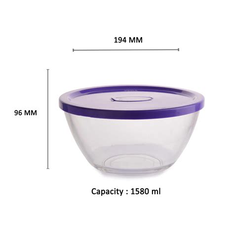 YERA Polo Glass Bowl B55FL, 1580ml, 1 pc Pack – Yera