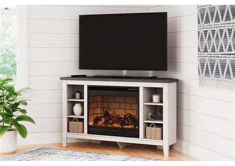 Dorrinson Corner TV Stand with Electric Fireplace