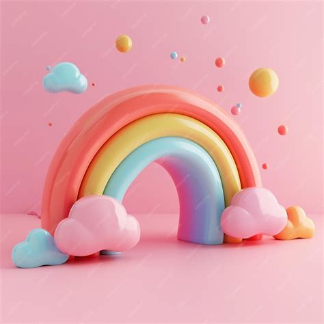 Premium Photo | A cheerful rainbow with vibrant colors soft pastel ...