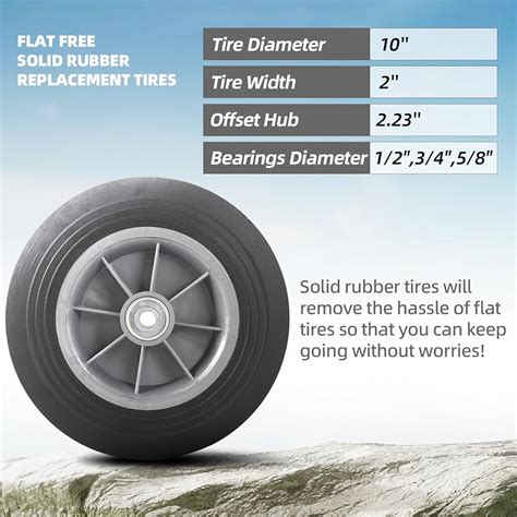 AR-PRO (2-Pack) 10'' x 2'' Flat Free Solid Rubber India | Ubuy
