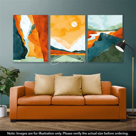 Minimal Landscape Abstract Canvo - Set of 3 Pieces | Printed Wall ...