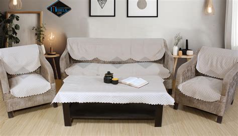 MEBELS JOY Velvet Quilted Sofa Cover, for 3 seater and 2 seater Chair ...