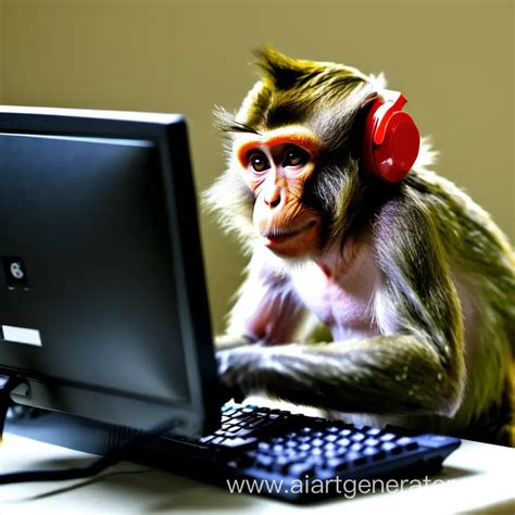 Image result for Monkey Using Computer