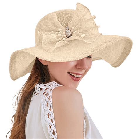 Hontri Hats for Women in Sale, Women's Summer Dress Hat Broad Leaf ...
