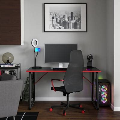 HUVUDSPELARE gaming desk and chair, black - IKEA
