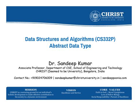 UNIT 2 - Descriptive Lecture notes for the Abstract Data Type of Data ...