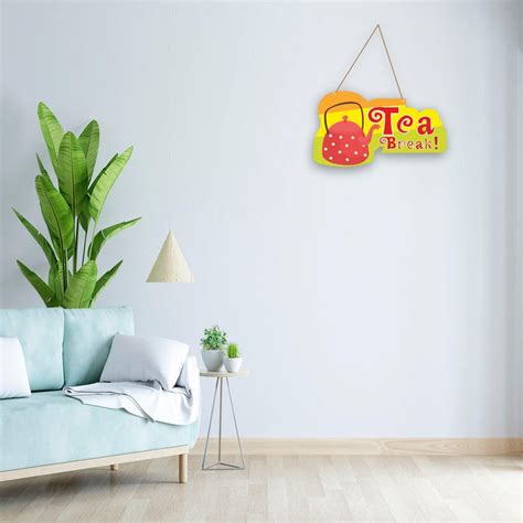 Buy Tea Break Decorative Wall Hanging Wooden Art