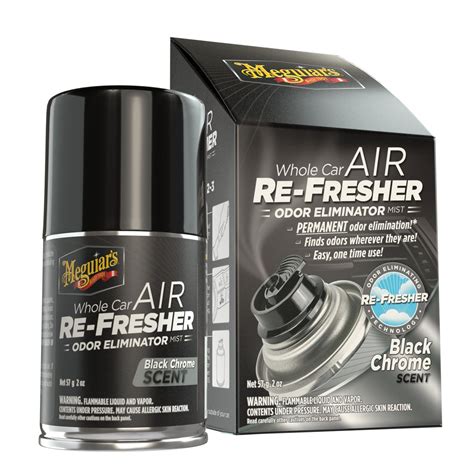 Meguiar's Whole Car Air Re-Fresher Black Chrome Scent Odor Eliminator ...