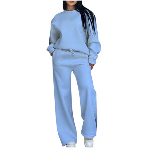 Bloomae Two Piece Workout Sets for Women Sweatsuit Drawstring Elastic ...