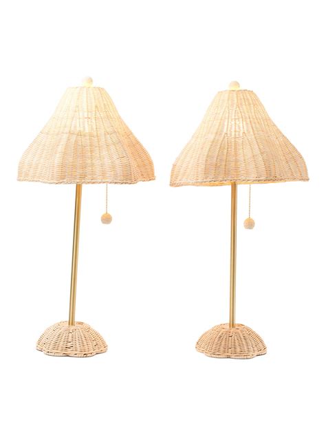 2pk 27in Rattan Woven Table Lamps curated on LTK