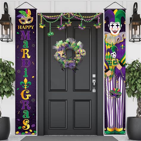Amazon.com: 21 PCS Mardi Gras Party Decorations,Mardi Gras Banner ...