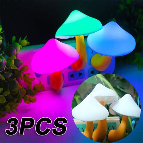 3x Romantic LED Night Lights Mushroom Light Sensor India | Ubuy