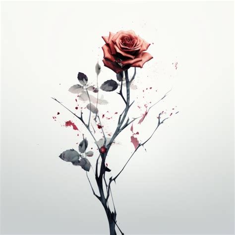 Abstract rose branch a surrealistic still life inspired by the weeknd ...