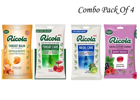 Ricola Throat Relief Drops Combo Pack - 4 Flavors | Amerikasepetim