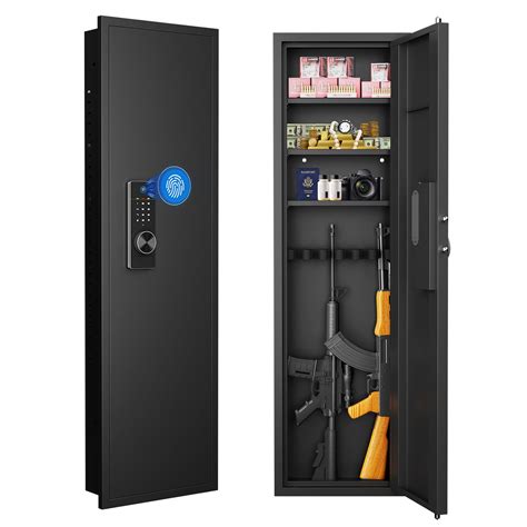 53" Wall Gun Safe with Fingerprint, Wall Safe Between Stud, Hidden Wall ...