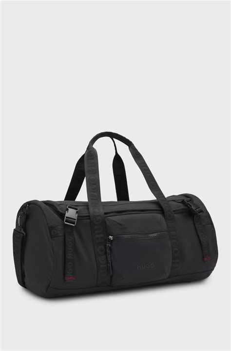 HUGO - Holdall with logo straps - Black