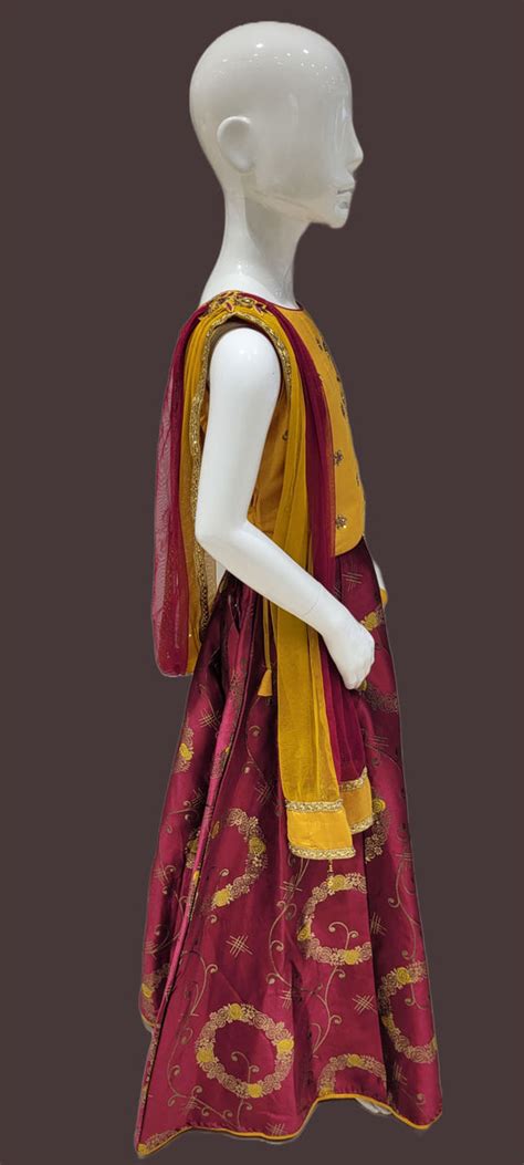 Girls Yellow Ethnic Designer Choli Suit With Dupatta – Half Ticket