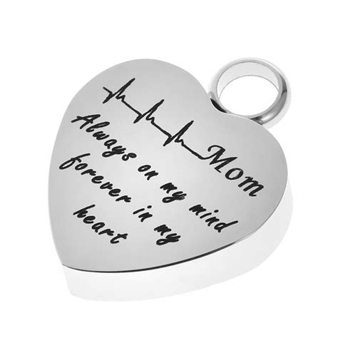 ⚡️Buy Maxbell Stainless Steel Heartbeat ECG Cremation Urn Memorial ...