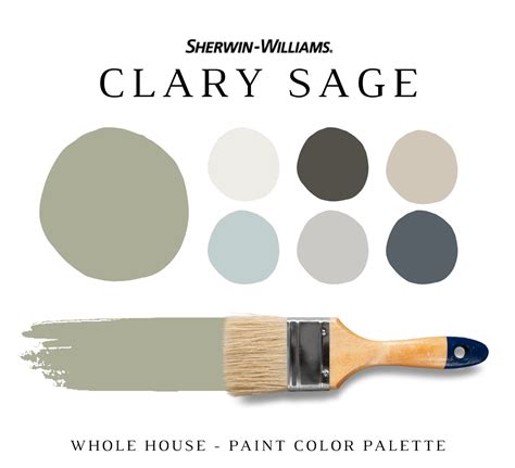 Sherwin Williams CLARY SAGE Color Palette Sage Green Color - Etsy