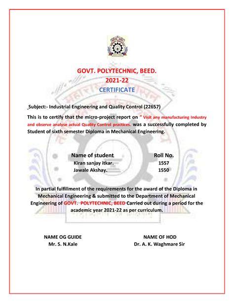 IEQ complete - Micro Project Report - GOVT. POLYTECHNIC, BEED. 2021 ...