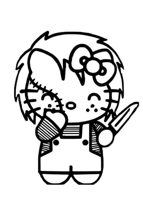 Gothic Hello Kitty Coloring Pages