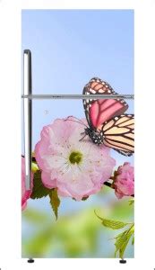 Devil designs 60 cm decorative flower and butterflyvinyl Fridge cover ...