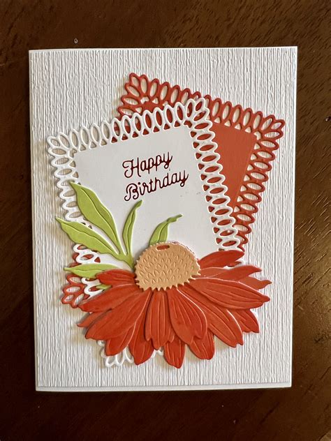 Orange Flower Birthday Card