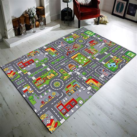 Kid City Map Traffic Rug, City Road Children Friendly Carpet, Traffic ...