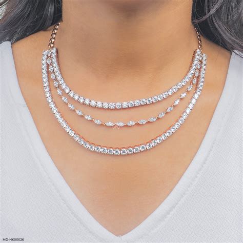 Classic Boldness Diamond Necklaces 9K Rose Gold – Maiora Diamonds