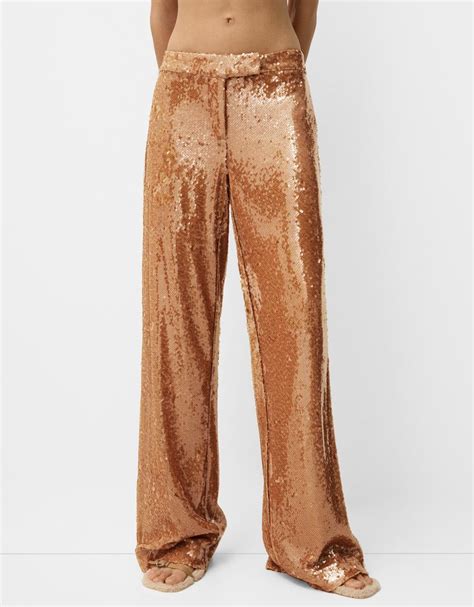 Sequinned top and trousers set - Women | Bershka