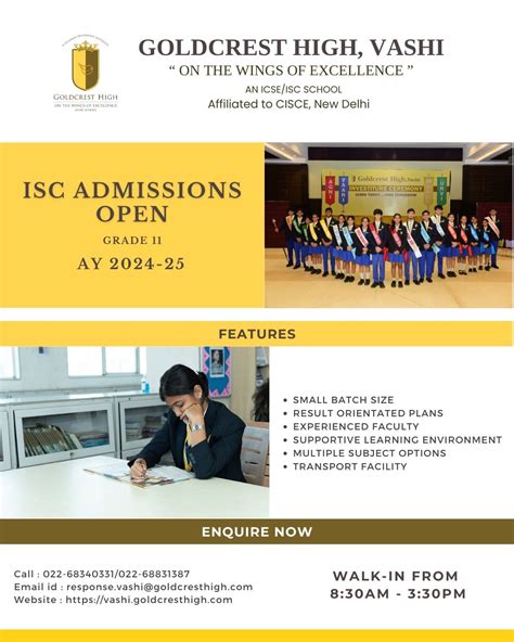 Online Admission | ICSE & ISC Admission | Goldcrest High, Vashi