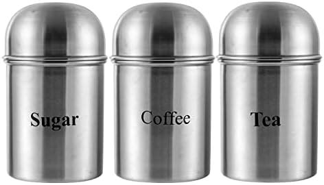 Buy Kraft High Dome Stainless Steel Tea Coffe Sugar Containers Set of 3 ...