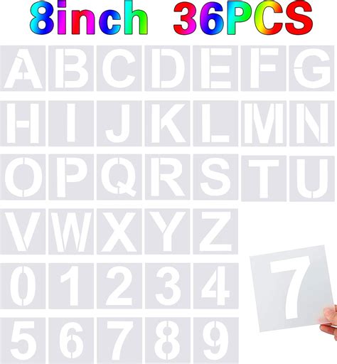 Amazon.com : 36 Pcs Large Alphabet Letter Stencils and Number Stencils ...