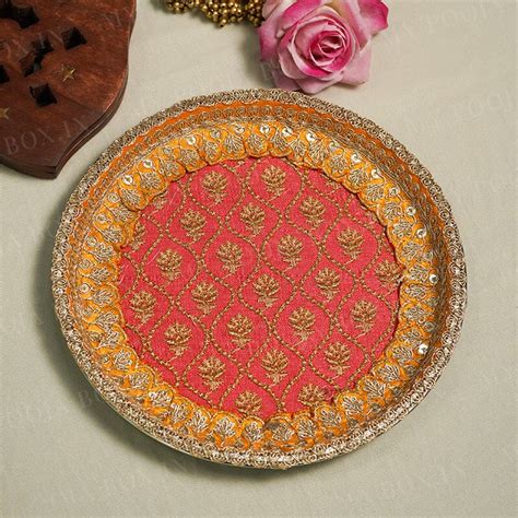 Buy Pooja Thali Set, Decorated Brass Pooja Thali for Wedding