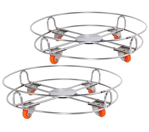 Buy Heavy Stainless Steel Cylinder Trolley with Wheel |Lpg Cylinder ...