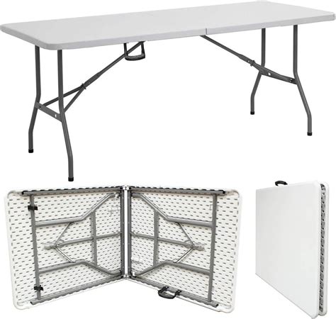 Amazon.com: Amazing for less 8ft Folding Table White Plastic Portable ...