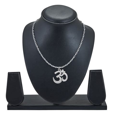 Shining Jewel - By Shivansh Brass Silver and Necklace for Men's & Boy's ...