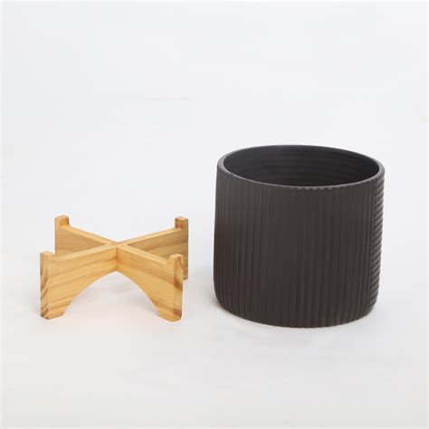 Buy Gloria Ceramic Planter with Wooden Stand from Home Centre at just ...