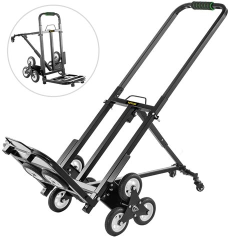 VEVOR Stair Climbing Cart, Portable Folding Trolley with 8 Wheels ...