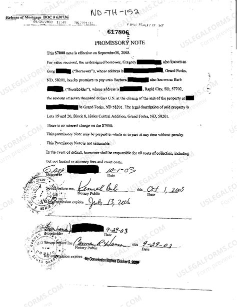 North Dakota Promissory Note for Loan to be Paid out of Closing ...