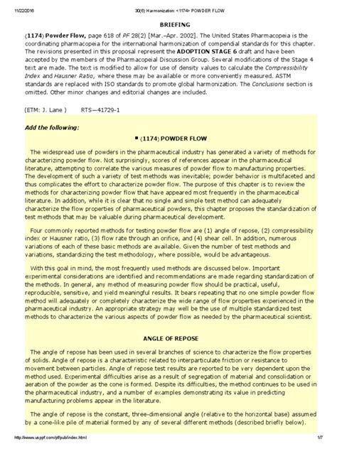 Image result for Powder Flow USP