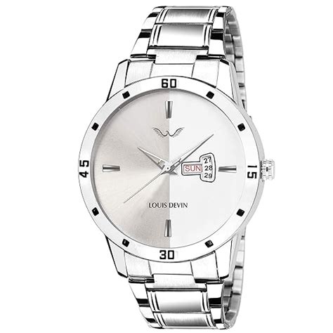 LOUIS DEVIN Ld-Wt030-Slv-Ch Stainless Steel Chain Analogue Wrist Watch ...