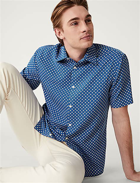 Buy Geometric Print Shirt at Marks & Spencer