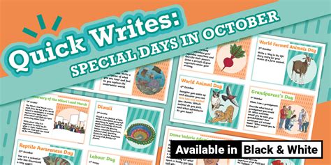 Quick Writes: Special Days in October