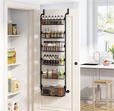 1Easylife 6-Tier Over the Door Pantry Organizer, Metal Pantry ...