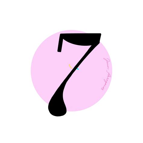 Number Seven Lettering Sticker by Jenn Arregocés for iOS & Android | GIPHY