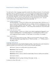 Image result for Language Sample Examples