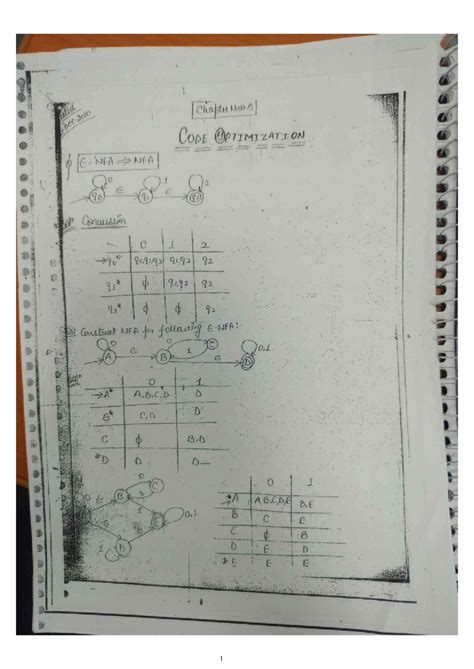 CD Unit 5 Numerical Problems on NFA Optimization Techniques - Studocu